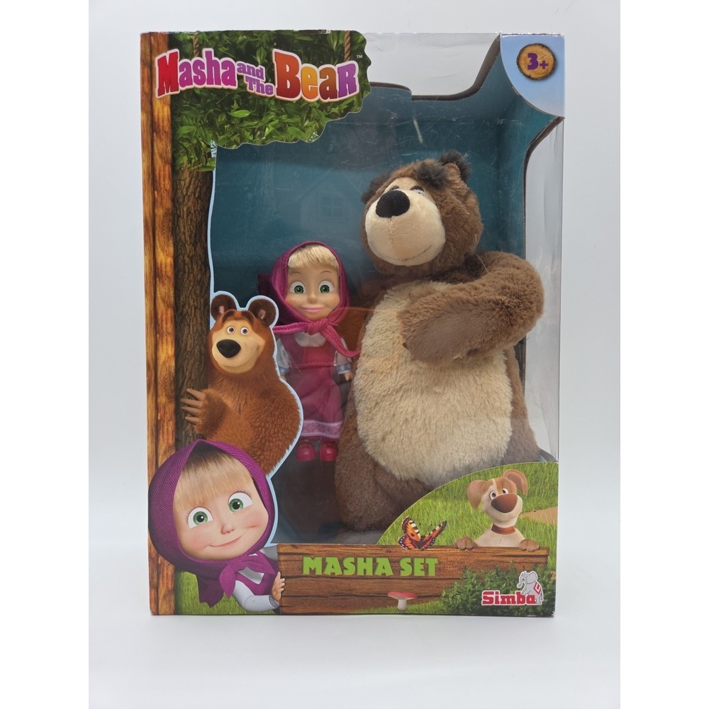 NEW Masha And The Bear Masha Doll & Plush Bear Simba Set *READ*